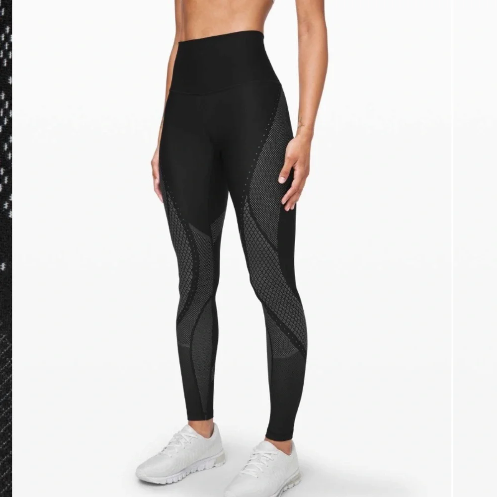 lululemon athletica Black and Gray High-Rise Leggings